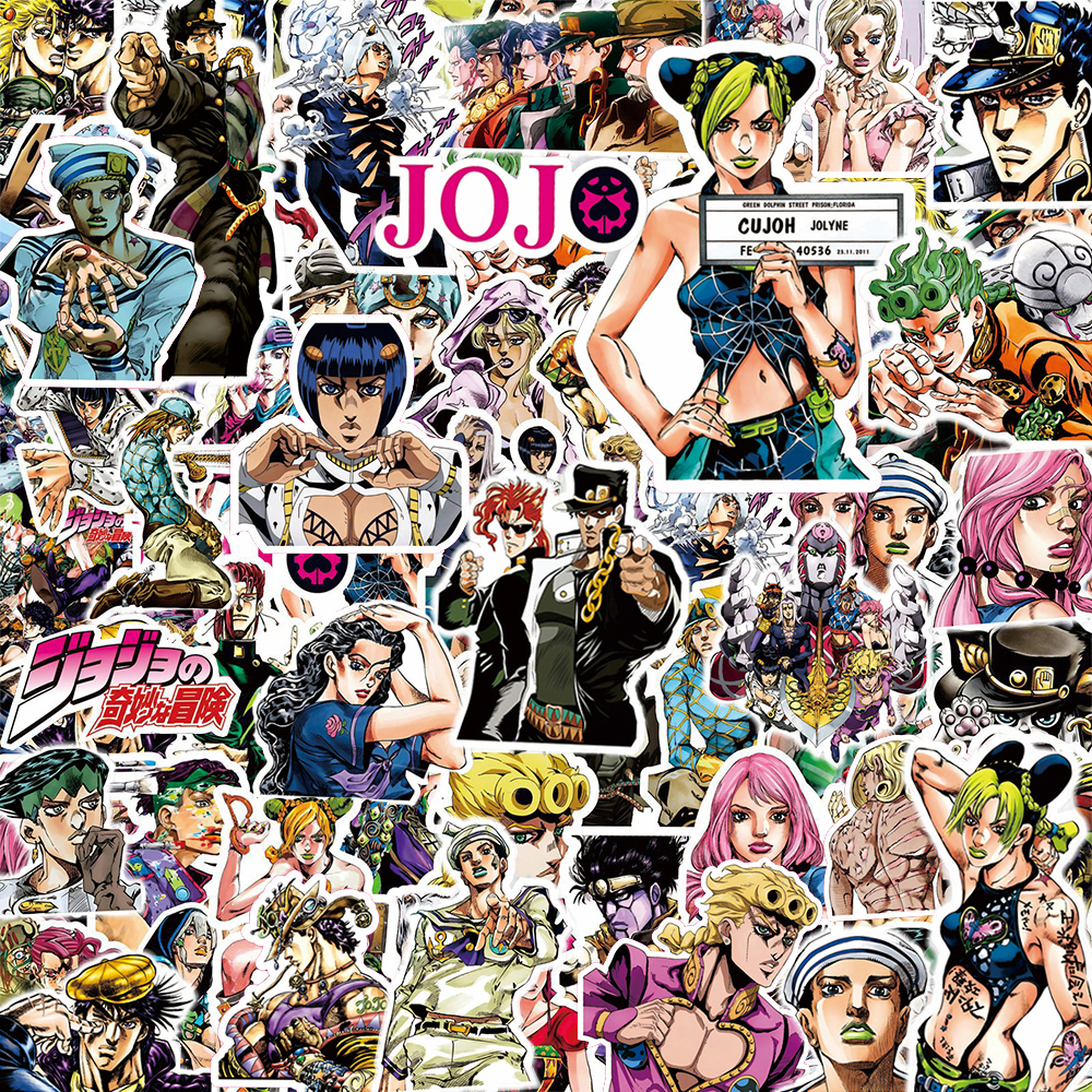 10/30/80 pçs anime jojos aventura bizarra dos desenhos animados adesivos diy skate bagagem portátil telefone à prova dwaterproof água legal kujo jotaro decalque