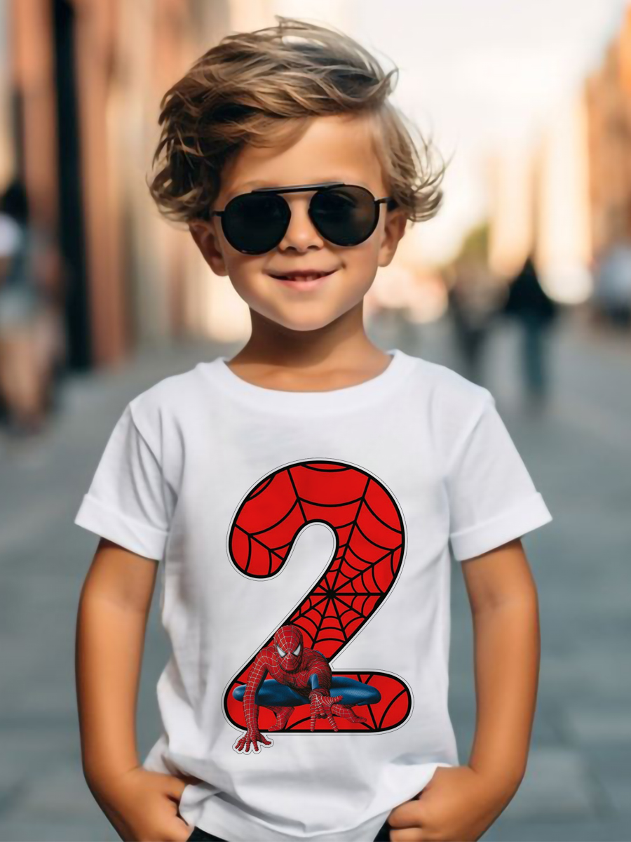 Disney Marvel SpiderMan 1-9 Geburtstag Kinder T-Shirts Jungen T-Shirt T-Shirts Mädchen Party T-Shirt mit Kleidung Kinder Mode Tops T-Shirt