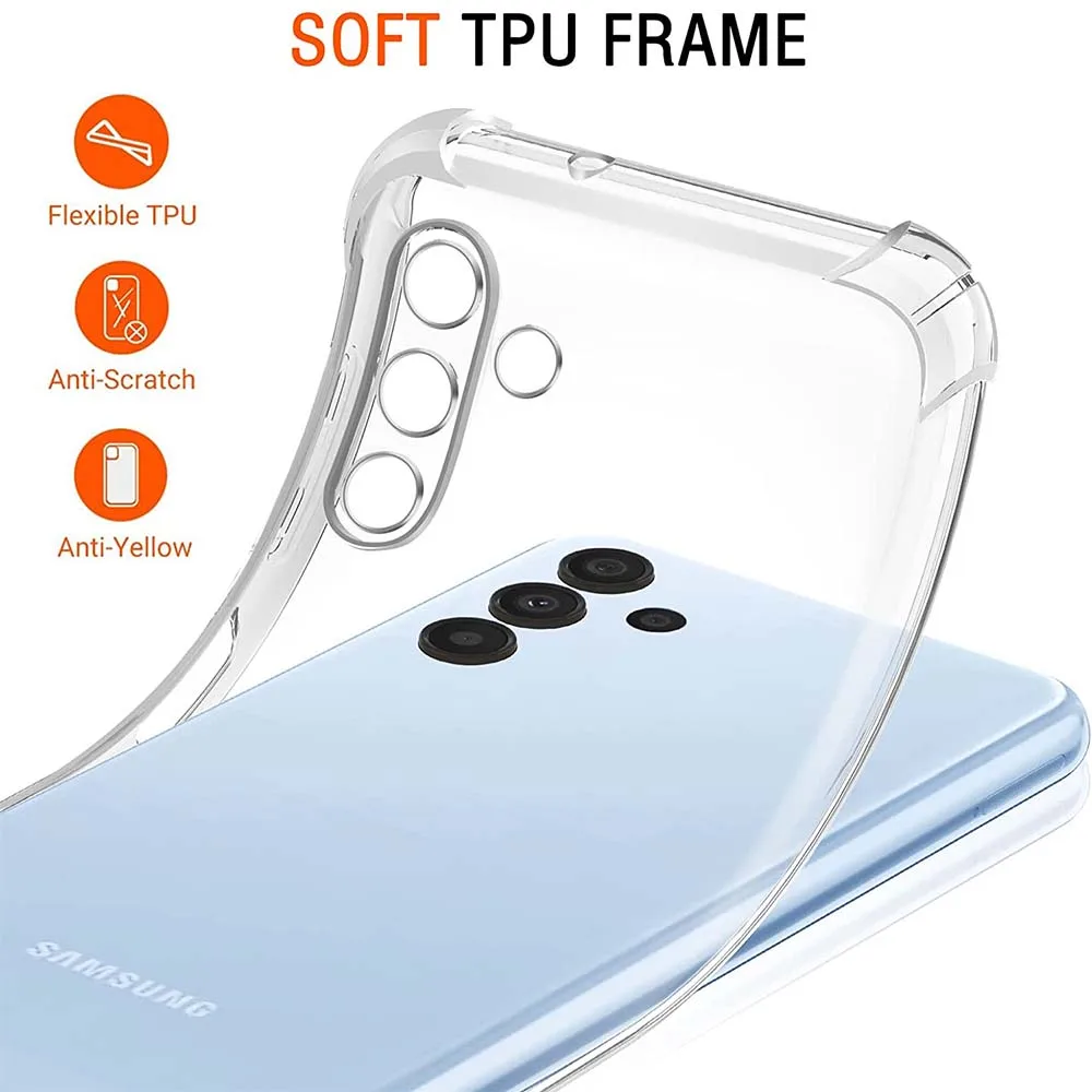 Custodia trasparente Air-Bag spessa 1,5 mm per Samsung Galaxy A05 A05S A15 A04s A04E A14 A24 4G A34 A54 5G Cover in silicone antiurto
