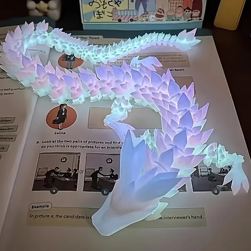 신성한 용 동상, 3D 인쇄 야간 조명 용 조각, 수족관 장식, 테마 성인 침실 데스크탑 장식품