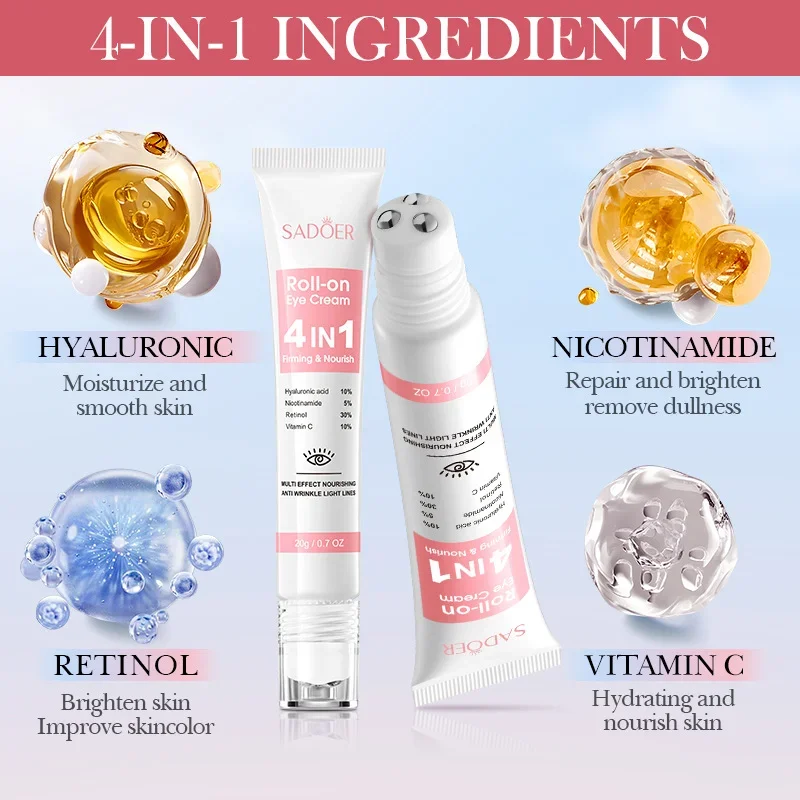 Retinol creme para os olhos remoção instantânea de saco de olho anti-rugas firmando a pele desbotar linhas finas anti círculo escuro inchaço iluminar cuidados com os olhos