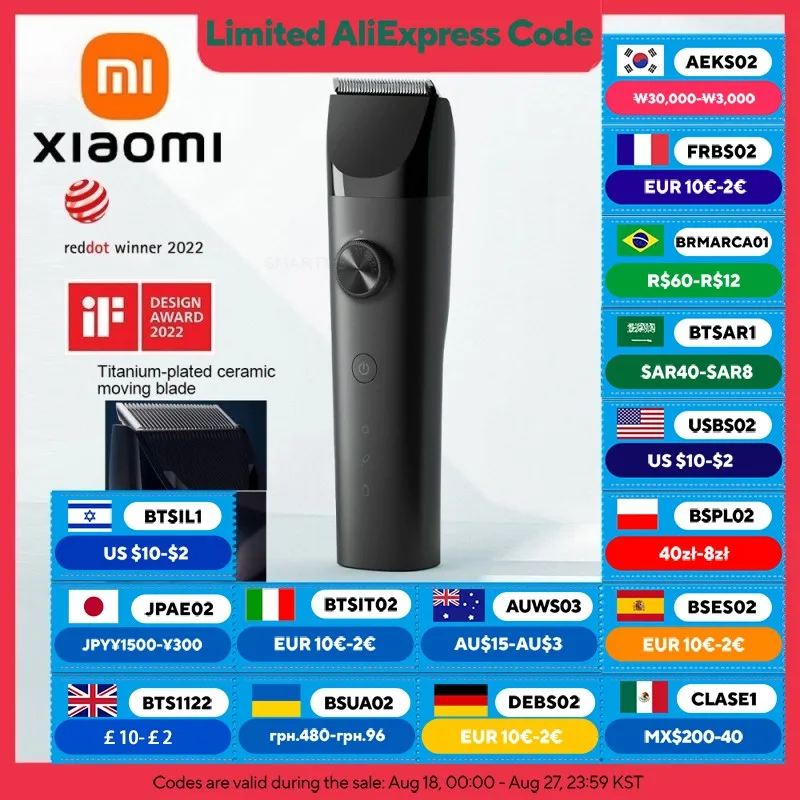 XIAOMI MIJIAผมTrimmerเครื่องIPX7 กันน้ําผมClipperมืออาชีพไร้สายไฟฟ้าตัดผมตัดผมTrimmersผู้ชาย