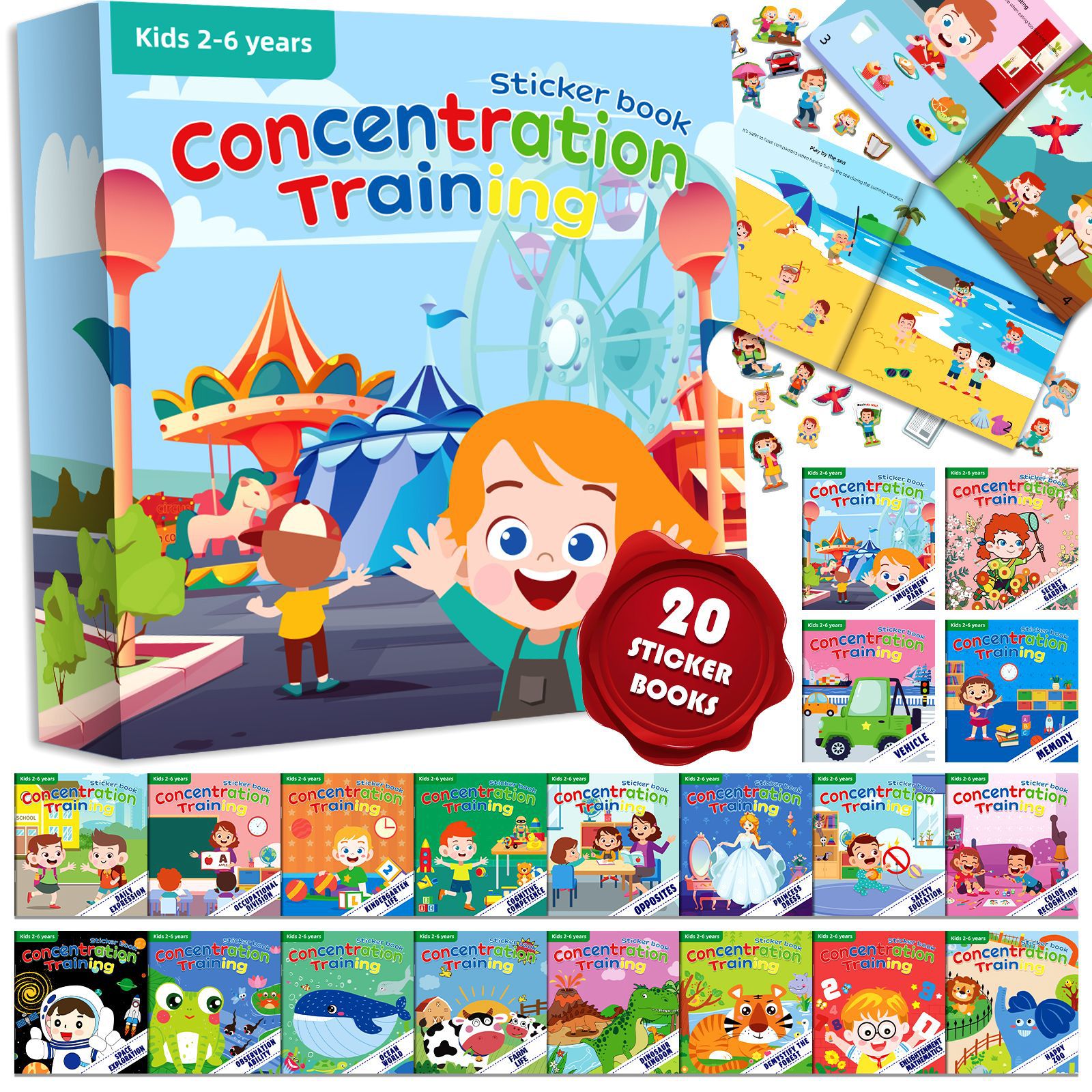 Jogo cognitivo kawaii adesivo livro educacional diy mão-on quebra-cabeça dos desenhos animados animais habilidade de vida aprendizagem brinquedos da criança para crianças