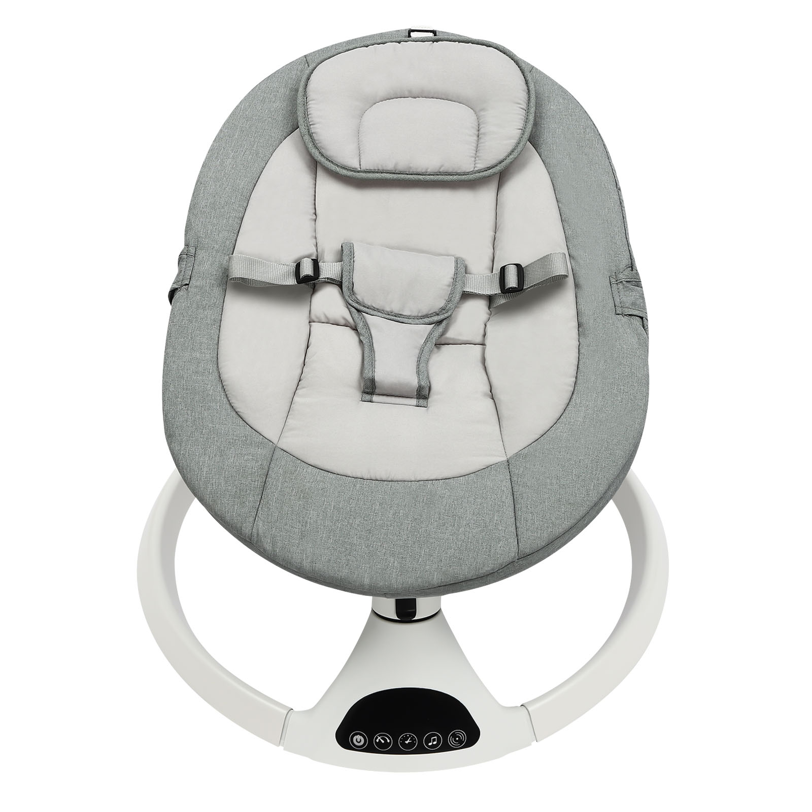 Chaise à bascule électrique Bluetooth écologique pour bébé, Solution de sommeil intelligente avec télécommande et berceuses