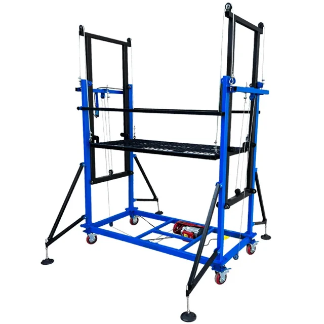 Plataforma elevadora de andamio eléctrica plegable, elevador de andamio eléctrico de 10m y 500kg