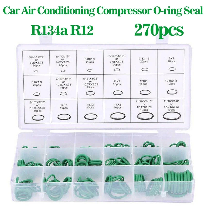 O Ring Set Dichtung Kit R134a R12 HNBR Gummi O-Ringe Sortiment Für Auto Automotive Klimaanlage A/C System Reparatur Werkzeug