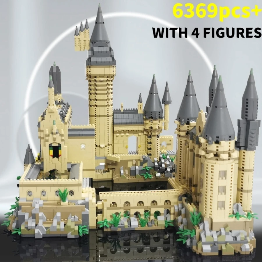 New Magic Castle Micro Building  Blocks Light Up Street View Architecture Creative MOC Model Kit  Kids Christmas Birthday Gifts