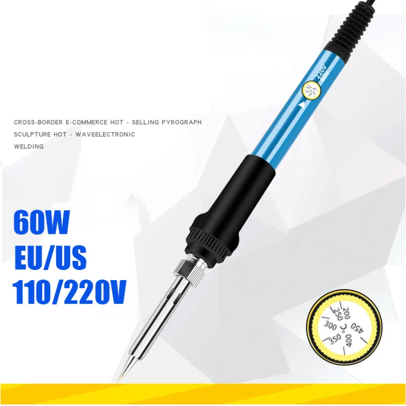Kit de Réparation de Fer à Souder EU/US, 220V/110V, Outil Électrique, 60W, Pointe Chauffante, Température Réglable