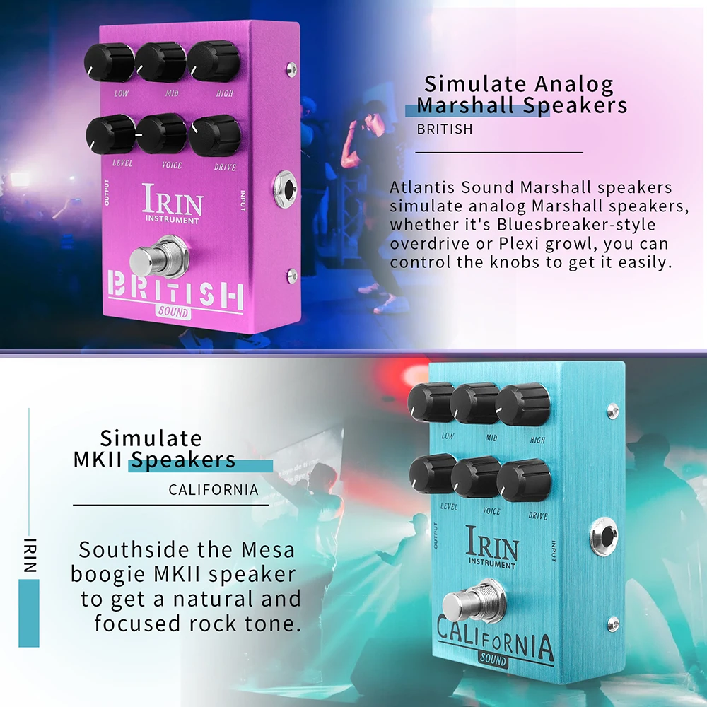 Irin Gitarren effekt pedal Overdrive Distortion Lautsprecher analog klassisch britisch Rock Effekt True Bypass E-Bass Gitarren pedal