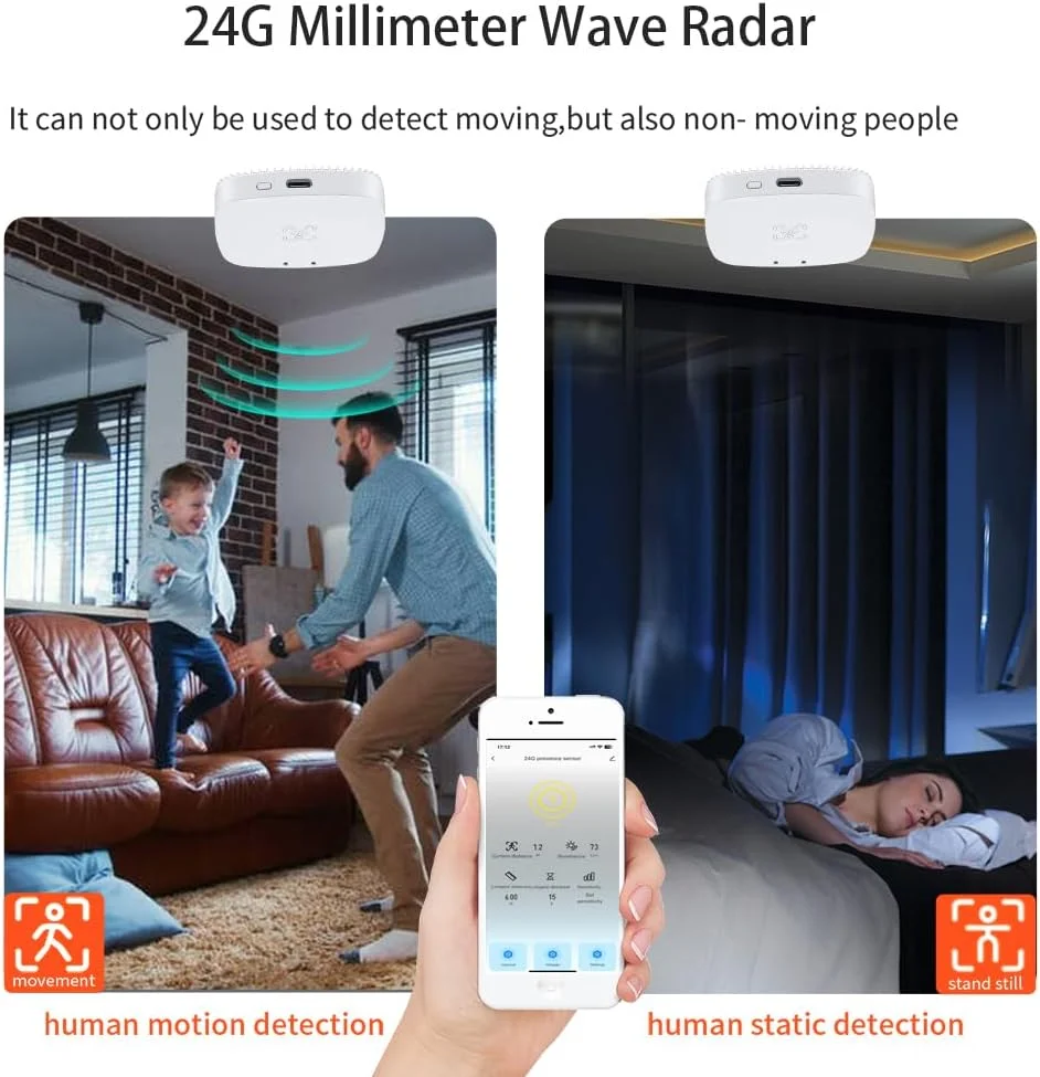 Haozee Tuya WiFi/Zigbee Menselijke aanwezigheidsdetector Smart Menselijk Lichaam PIR Sensor Radar Detector Magnetron Bewegingssensoren