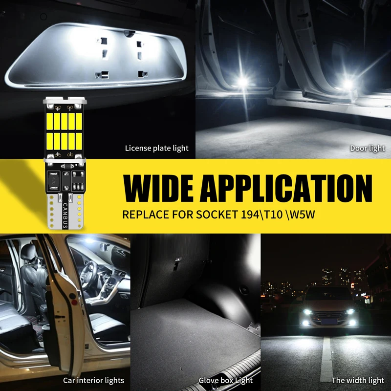 2/6/10/20/30 Uds W5W Led Canbus T10194 lámparas de coche sin Error 26SMD para luz de marcha atrás de coche accesorios interiores lámpara trasera 6000K IP67