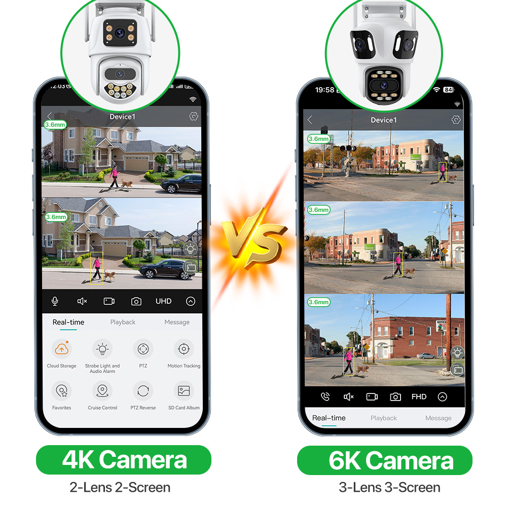 6K HD Externe WiFi PTZ-camera met drie lenzen Buiten 4K Dual Lens Menselijke detectiecamera CCTV-beveiligingsbewakingscamera iCsee