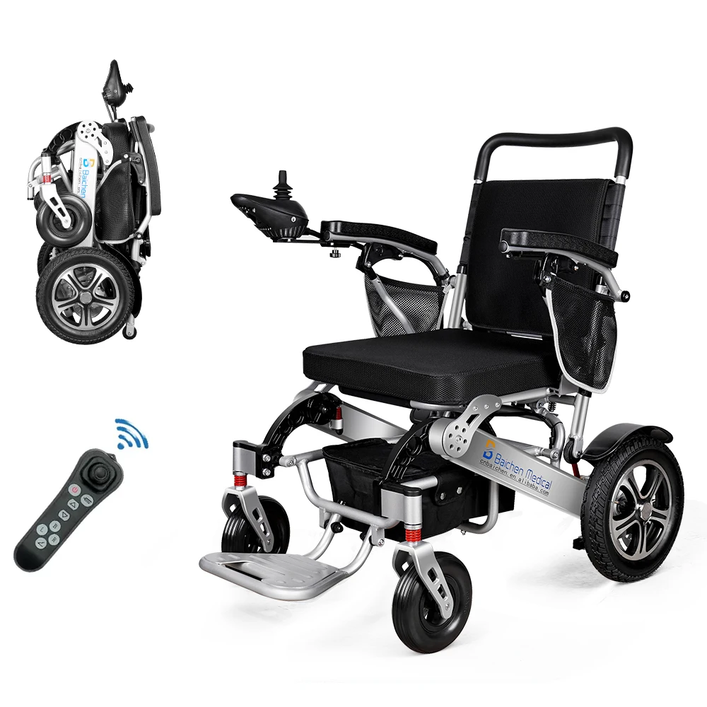 24V Lithium Battery High Quality Foldable Lightweight Electric Wheelchair For Disabled With Remote Control