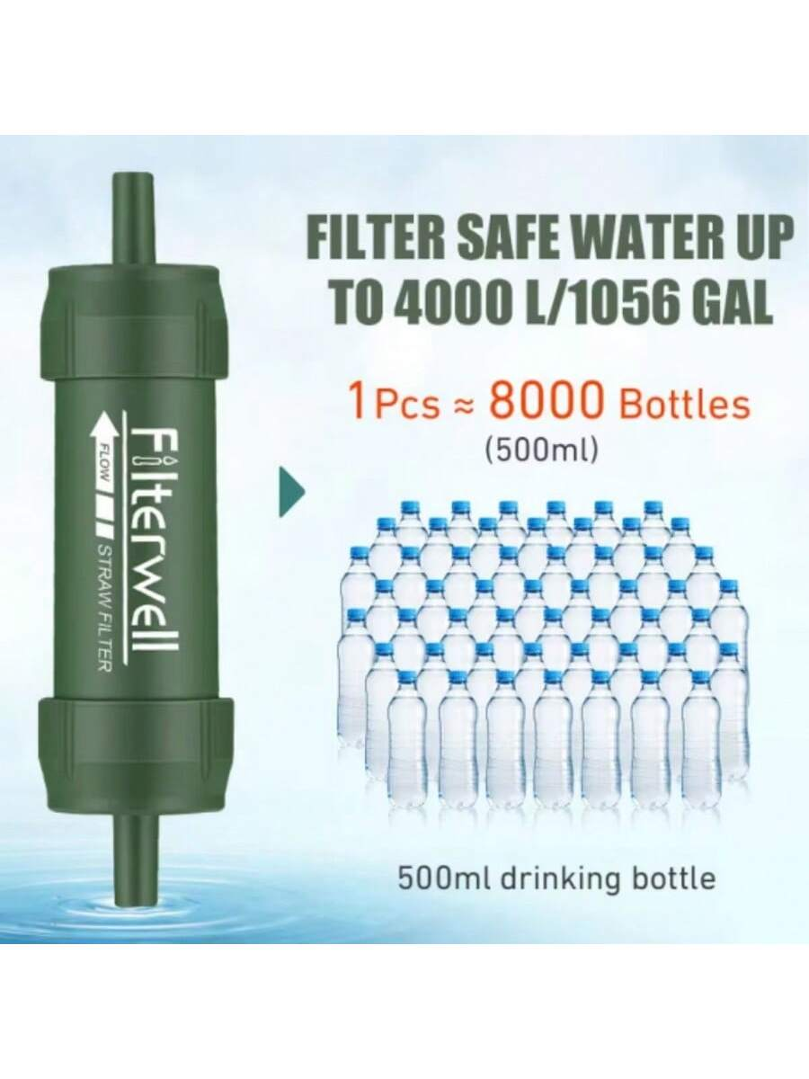 Outdoor Mini Wasserfilter Stroh Camping Reinigung Tragbarer Wanderwasserreiniger für Überleben oder Notfallbedarf