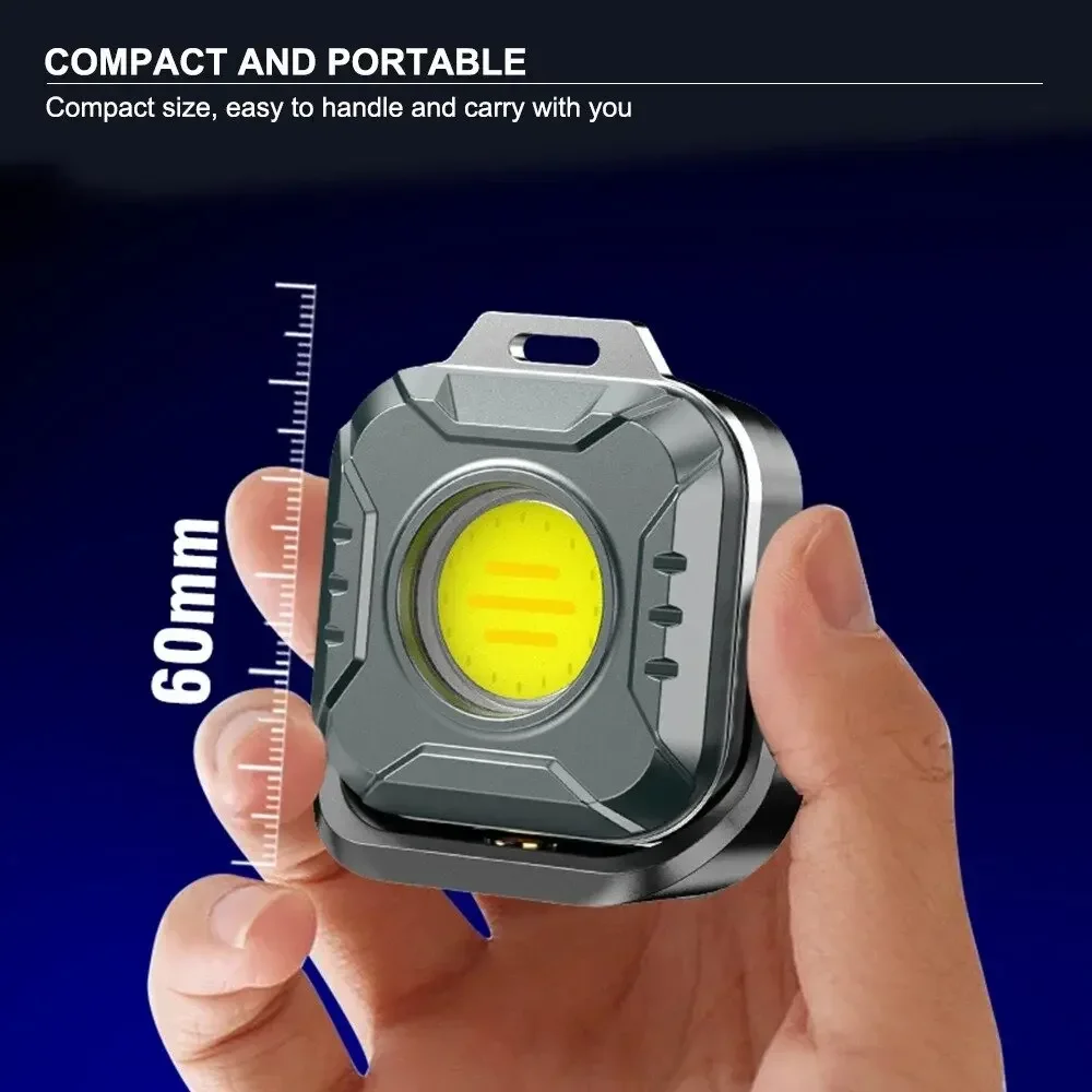 Mini luz LED de trabajo, linterna COB portátil recargable multifuncional, antorcha para acampar al aire libre