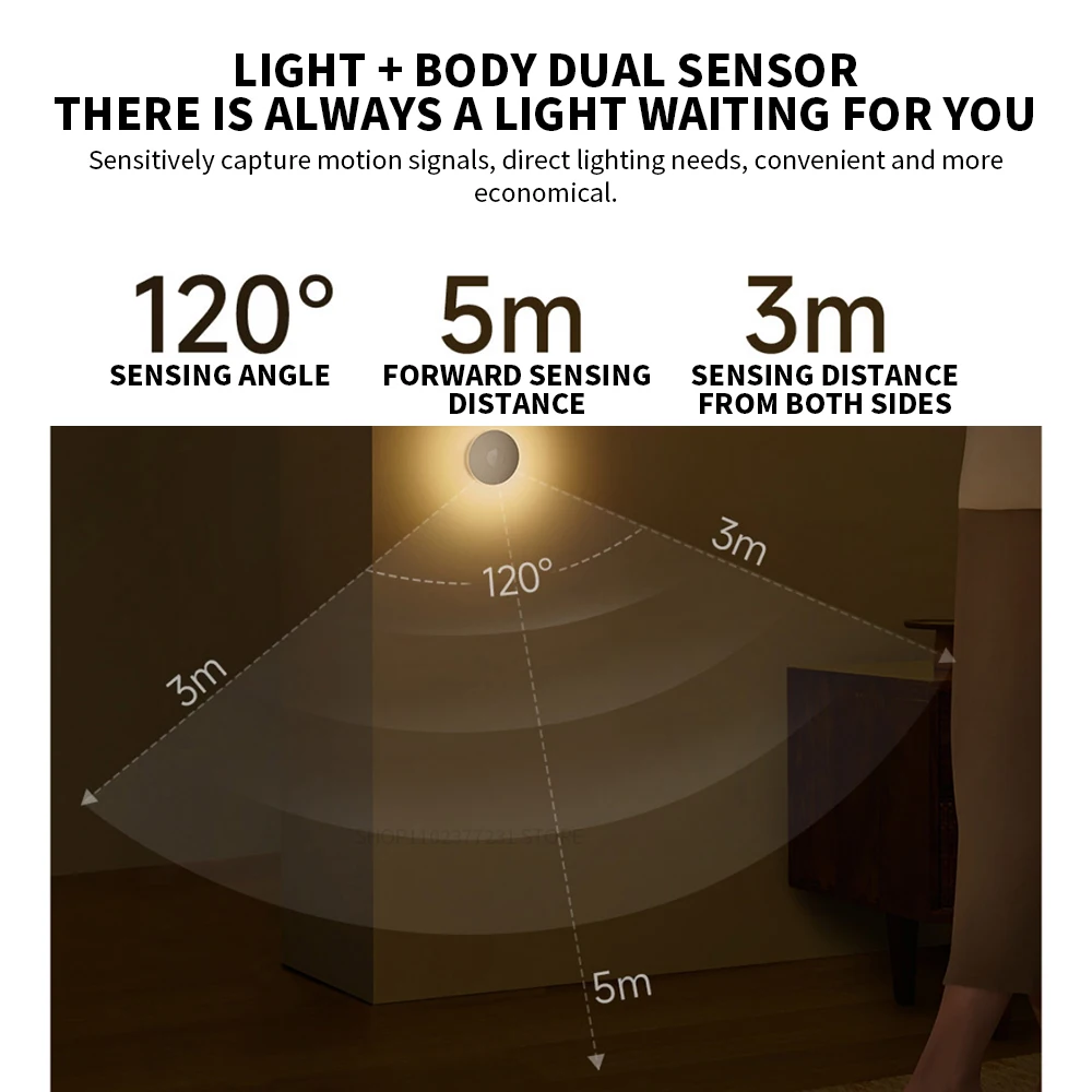Luz nocturna Original XIAOMI Mijia, 3 brillos ajustables, Sensor de cuerpo humano inteligente infrarrojo, Base magnética para vida en casa inteligente