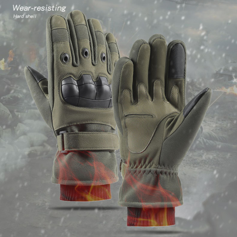 Guantes de Motocross de invierno, guantes tácticos cálidos de invierno con dedos completos, guantes térmicos de combate con pantalla táctil para esquiar al aire libre para hombres