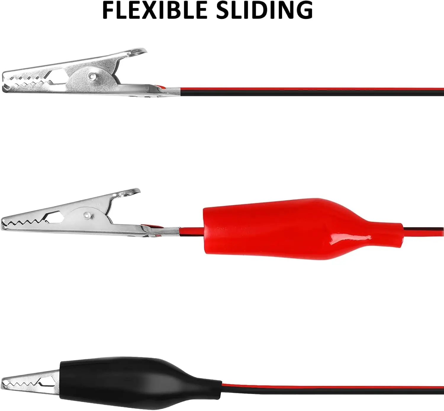 4 pares de pinzas de cocodrilo de 1M, cables de prueba eléctricos y aislados con pinzas de cocodrilo, cables de puente de doble punta para estampado