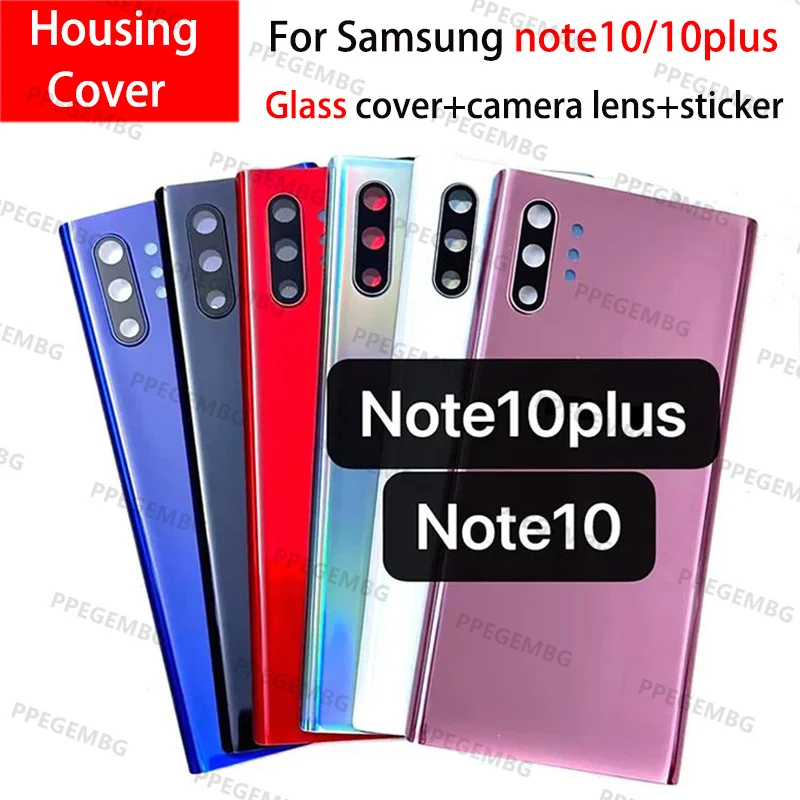 Замена заднего стекла для Samsung Galaxy Note 10 N970 note 10 plus N975 крышка батарейного отсека задняя дверь корпус чехол наклейка на объектив камеры