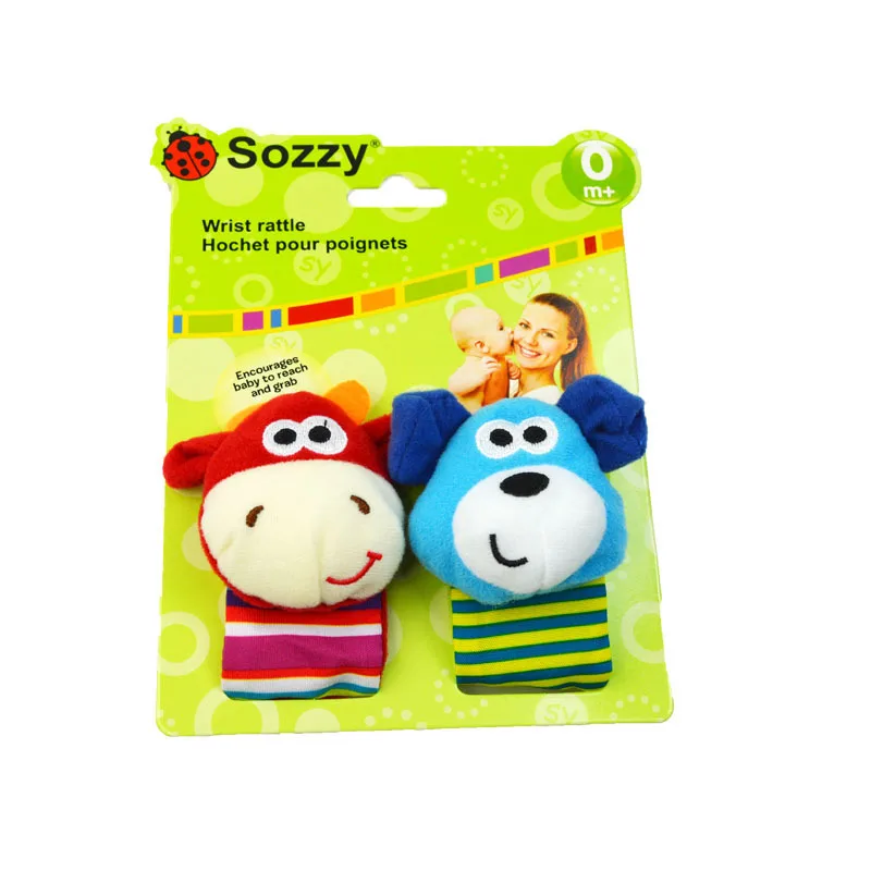 Cute Stuffed Animals Baby Rattle Socks Wrist Baby Rattles Newborn Toys Make Sounds Games For Babies accesoire bebe naissance