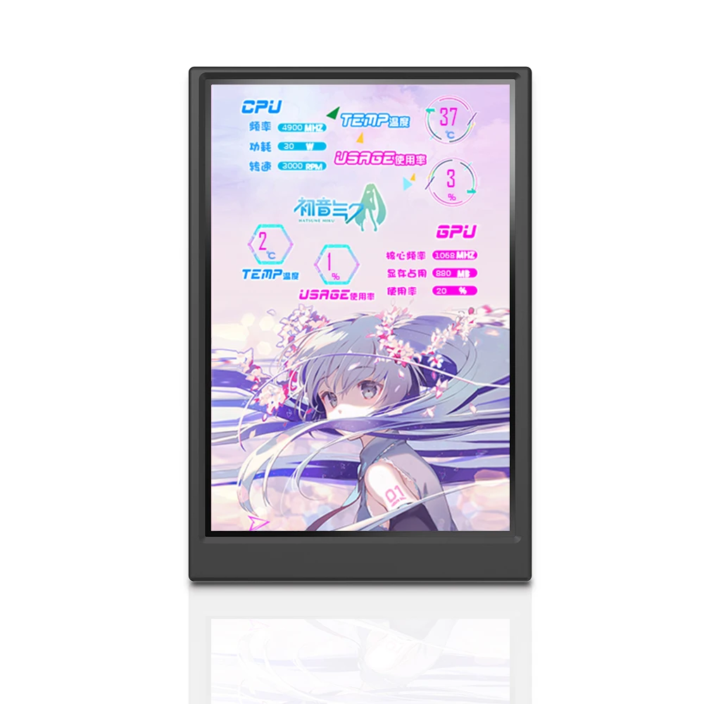 3,5 Zoll IPS Typ-C Sekundärbildschirm Computer CPU GPU RAM HDD MonitorUSB Display für Freely AIDA64 Mini-Monitor