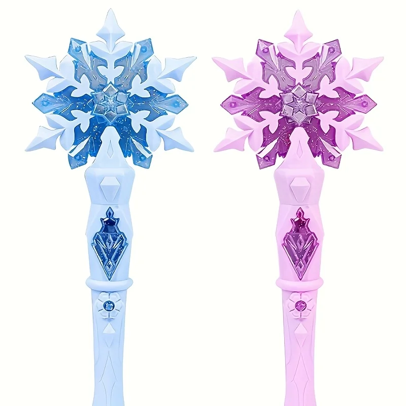 Venta caliente Anime princesa de hielo Elsa música ligera sueño mágico varita de nieve maquillaje juguete niña cumpleaños regalo de Navidad