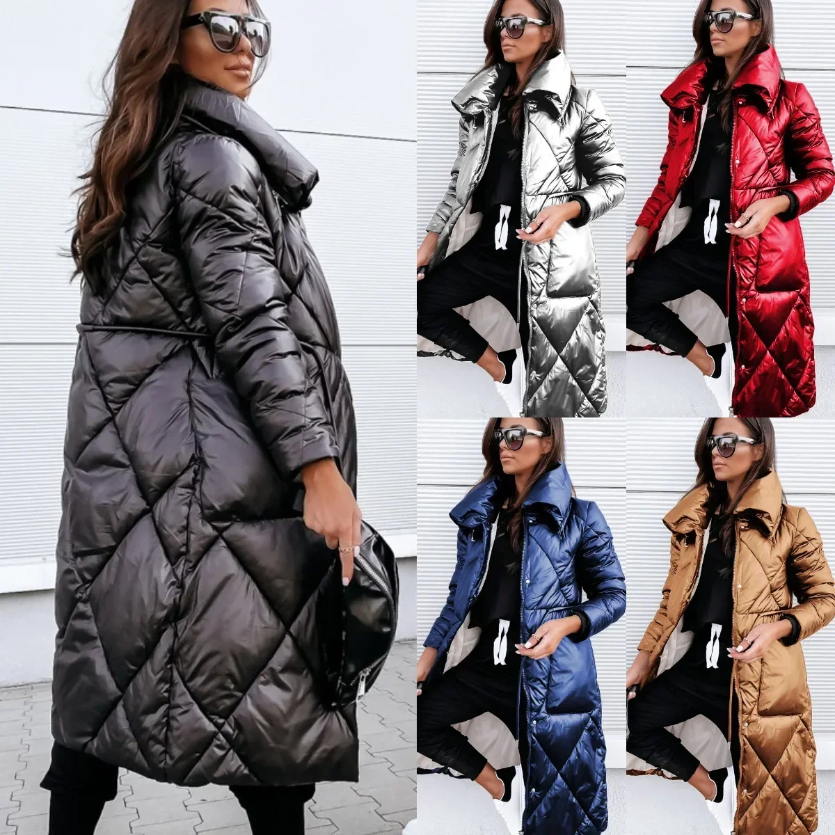 Neue Revers Lange frauen Kleidung Unten Baumwolle Jacke Top Lange Sleeve Zipper Baumwolle Gefütterte Mantel Parka Herbst Winter