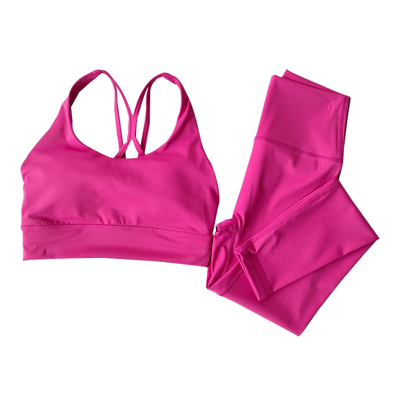 Traje de Yoga para mujer, sujetadores deportivos de gama alta, mallas adelgazantes para levantamiento de cadera, sujetadores y mallas deportivas para Fitness, camiseta sin mangas, conjunto transpirable