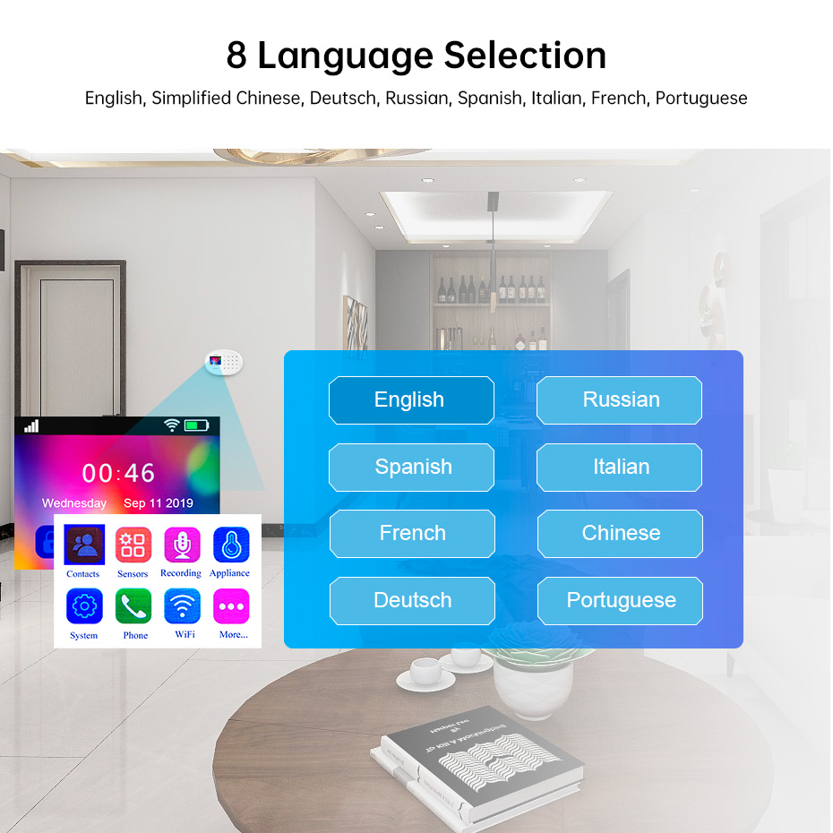 KERUI Tuya WIFI Thông Minh GSM Hệ Thống Báo Động Tác Phẩm Với Alexa Nhà Trộm Phát Hiện Chuyển Động Khói Cửa Cảm Biến Cửa Sổ IP camera