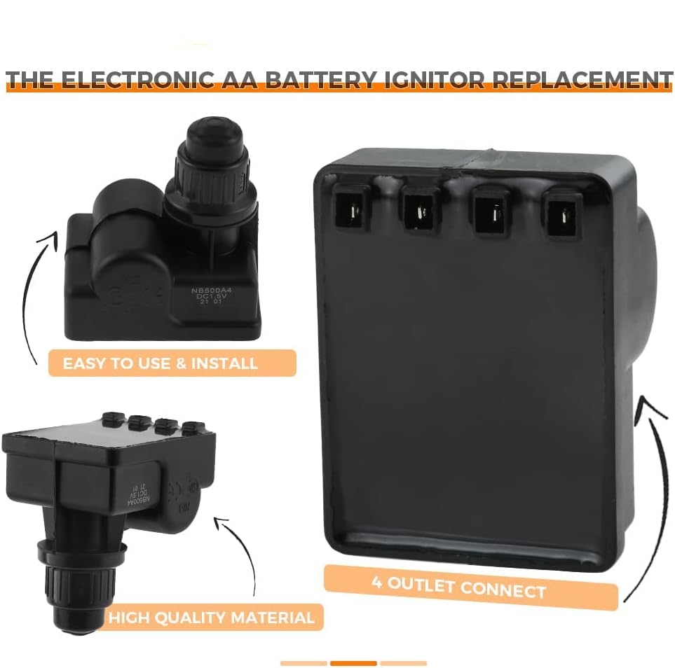 Kit de montagem de ignição de grelha, botão de pressão, ignição para churrasco com 4 peças de fio de ignição de eletrodo para blackstone 28 polegadas, grelha de propano