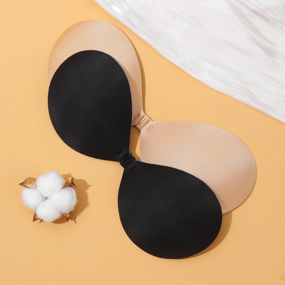 Sexy vrouwen onzichtbare push-up bh zelfklevende siliconen buste voorsluiting kleverige bh huid backless strapless bh