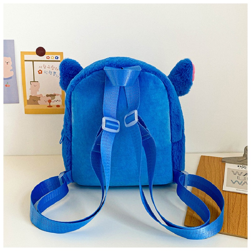 Disney Stitch Plush กระเป๋าเป้สะพายหลัง Ins ญี่ปุ่นการ์ตูนตลกกระเป๋านักเรียนขนาดใหญ่กระเป๋าเป้สะพายหลังนักเรียนโรงเรียนอนุบาลกระเป๋าของขวัญเด็ก
