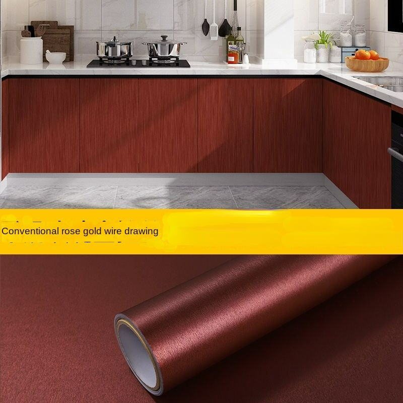 Pegatina autoadhesiva cepillada de acero inoxidable, aire acondicionado, lavadora, puerta de armario, papel tapiz impermeable, decoración del hogar