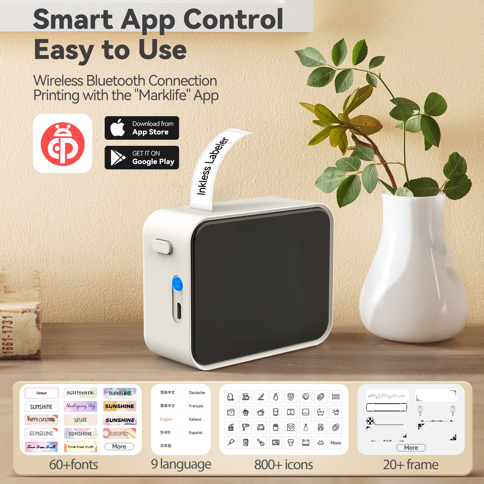 P15 Bezprzewodowa termiczna drukarka etykiet Bluetooth Mini przenośna drukarka samoprzylepnych etykiet Szybkie drukowanie Podobne jak Marklife P15 P12 L12