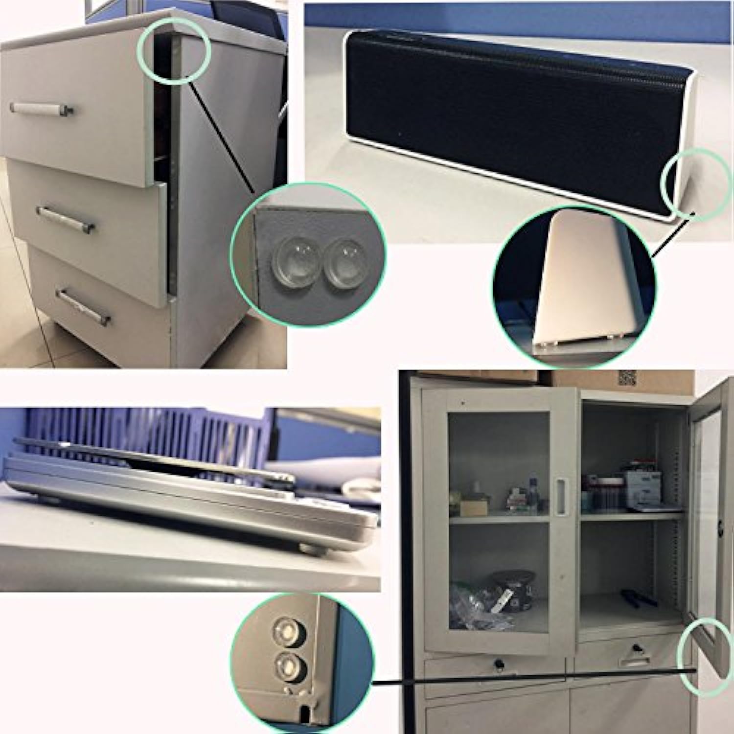 100 Stück 8 x 2 Schubladen, selbstklebende Antikollisionsmatte, Schneidebrett, Möbelstoßstange, Schranktür-Schallschutz, transparent