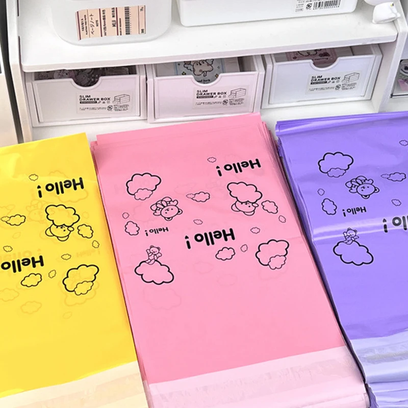 ซองจดหมายกระเป๋าใส่ของกันน้ำมีกาวในตัว10ชิ้นถุงกันน้ำสีชมพู