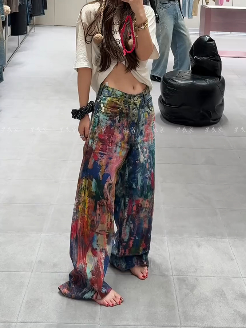 Y2k Jeans Nieuwe Harajuku Hip Hop Camouflage Retro Oversize Denim Broek Mode Vrouwen Kleding Rechte Pijpen Wijde Pijpen Jeans Streetwe