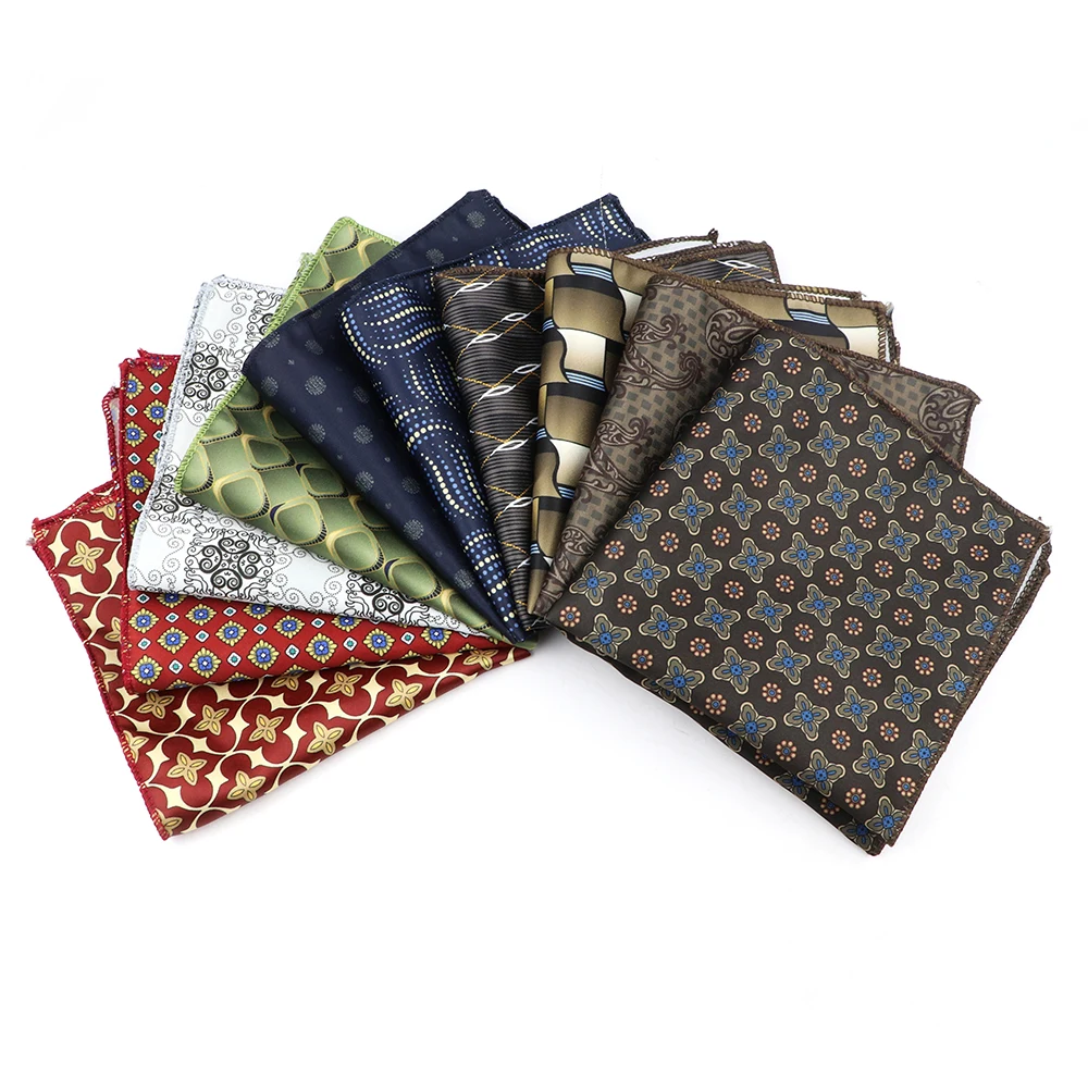 Pañuelo cuadrado de bolsillo con patrón de Cachemira de poliéster para hombres, accesorios de decoración de traje de camisa, regalos de fiesta de boda, uso diario, gran oferta