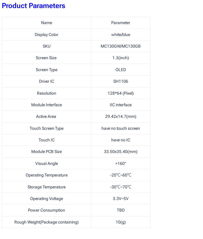 1/5 Uds 1,3 "1,3 pulgadas IIC I2C serie 128x64 SSH1106 pantalla Led LCD OLED Digital módulo blanco azul para Arduino 12864 pantalla LCD B