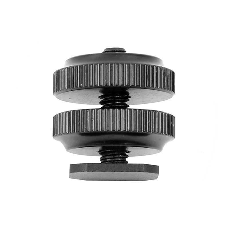 1/4 Hot Shoe Mount Phone Holder Dual Nut Cold Shoe Adapter Bracket For Double-Layer Camera Hot Shoe Adapter Accessories