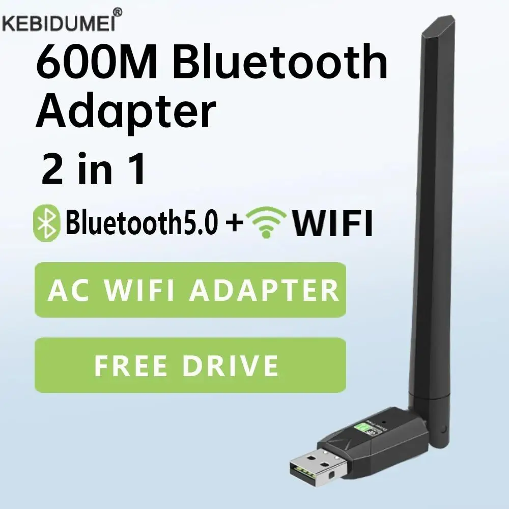 USB-адаптер Wi-Fi, 600 Мбит/с, Bluetooth 5,0, 2,4 ГГц