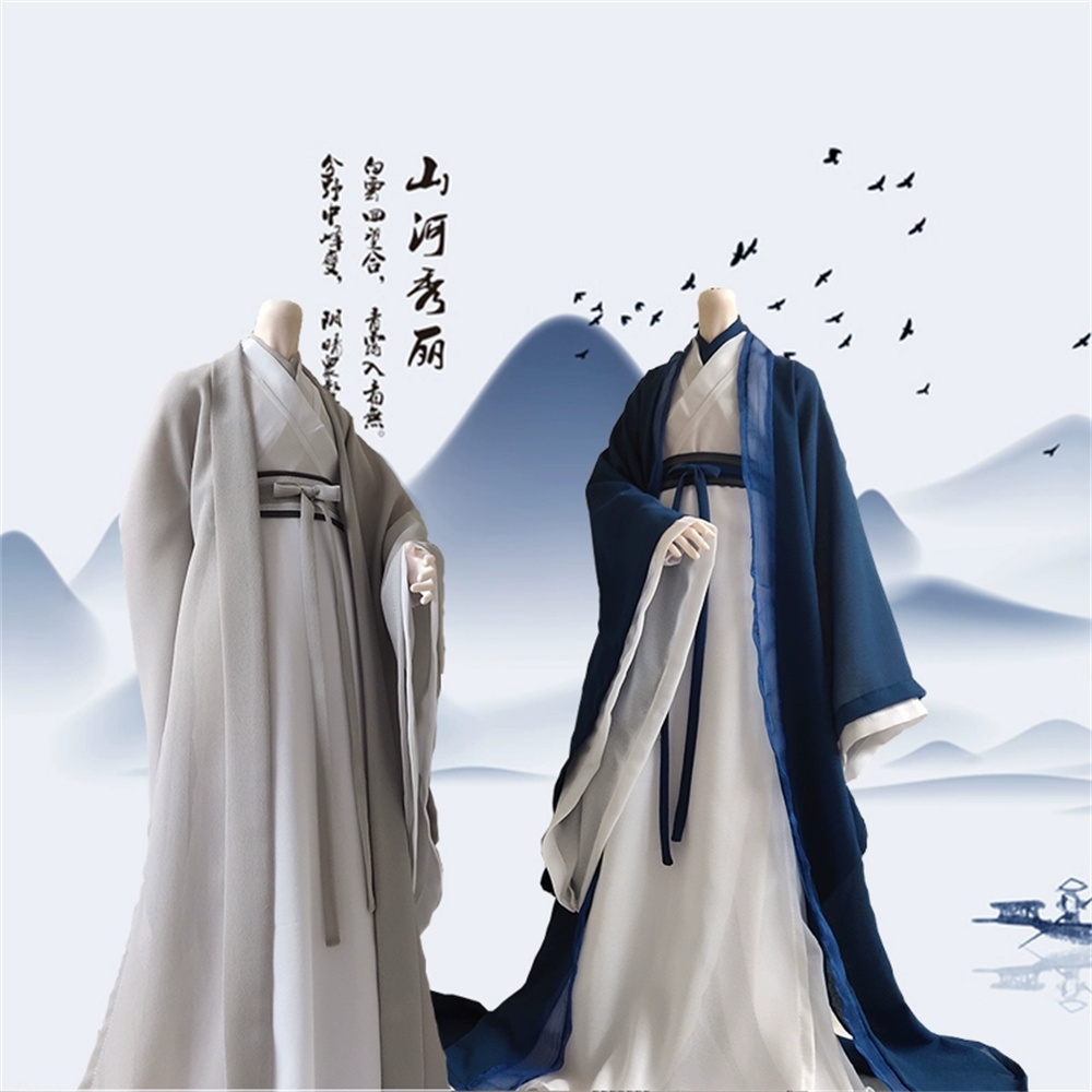 Menyesuaikan 1/6 Pria Hanfu Kuno Cina Setelan Hanfu Gaun Pakaian Pria Model Mantel Panjang untuk 12 Inci Figur Aksi Mainan Tubuh