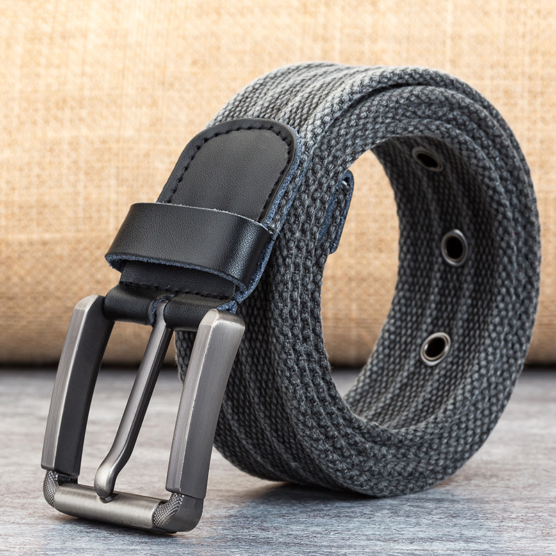 Vải Thắt Lưng Nam Thời Trang Cao Cấp Thiết Kế Quần Jean Phụ Kiện Polyester Dệt Nylon Thanh Niên Sọc Khóa Gài Thắt Lưng