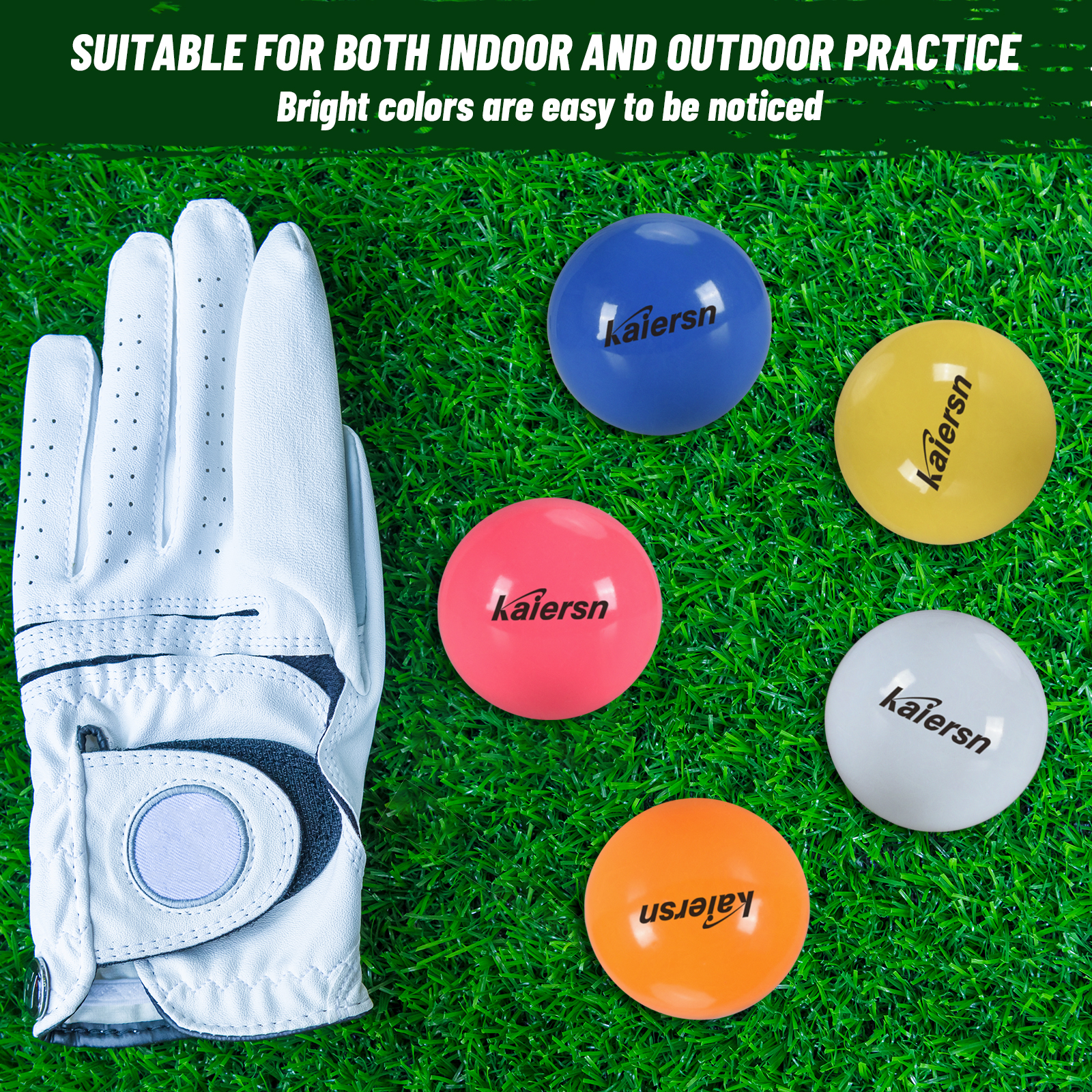 ลูกกอล์ฟ Kaiersn Colourful Park - ลูกบอลฝึกซ้อมที่ทนทานขนาด 6 ซม./2.36 นิ้วสําหรับการฝึกกลางแจ้ง เด็กและผู้ใหญ่ (ตัวเลือกหลากสี)