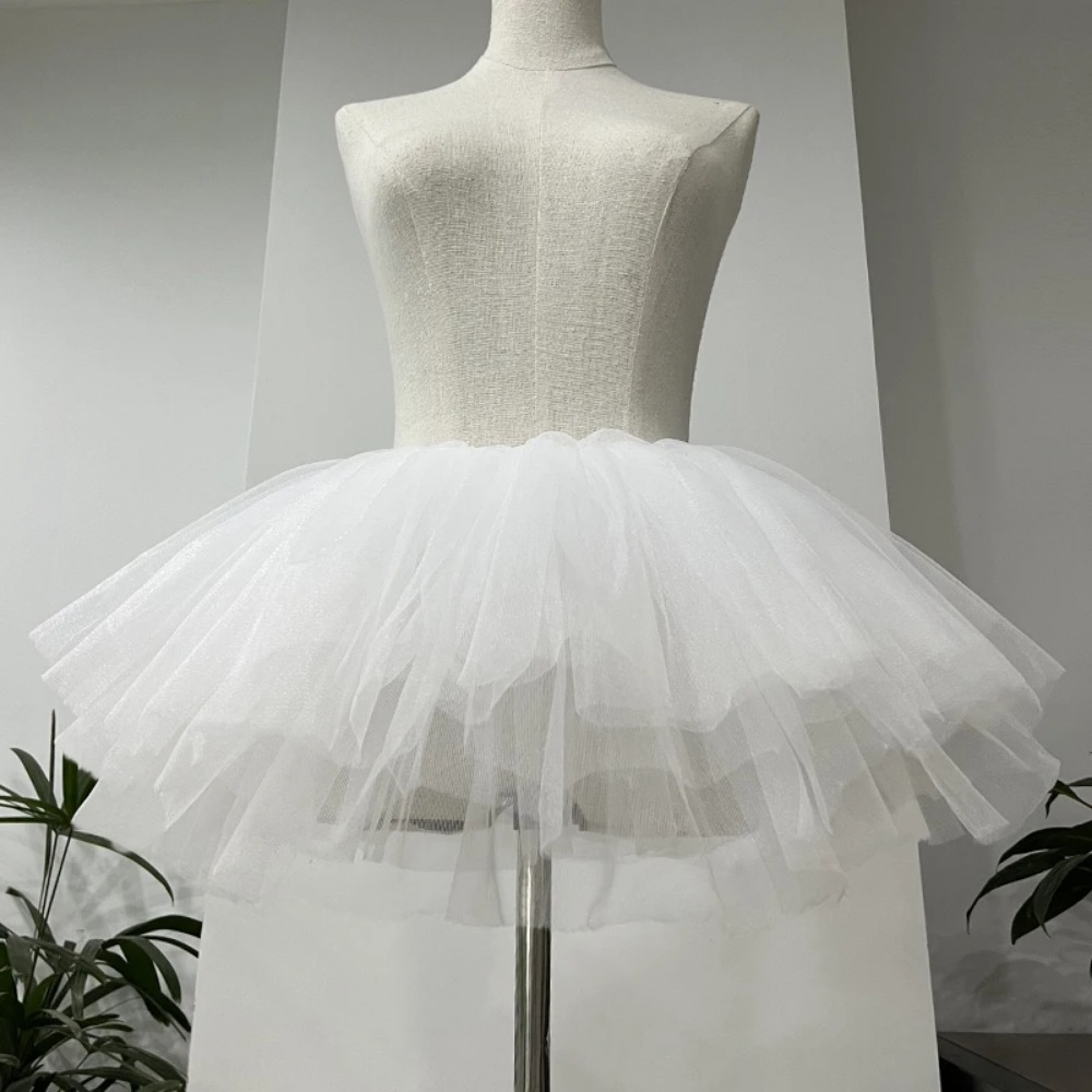 Sous-jupe Lolita en Tulle bouffant blanc et noir pour femmes, robe de bal Cosplay pour enfants, jupons de mariée désossés, robe Tutu