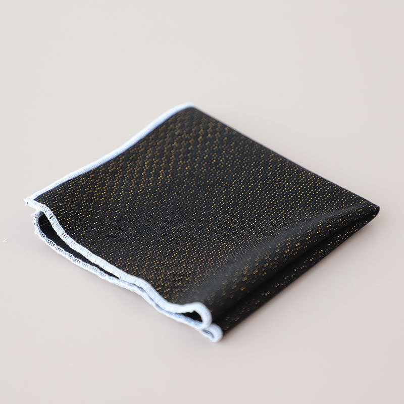 男性用ポケットスクエアハンカチ、コットンリネンハキー、ウェディングパーティーシャツアクセサリー、ヴィンテージクラフト、ブラック、ニュー、2024