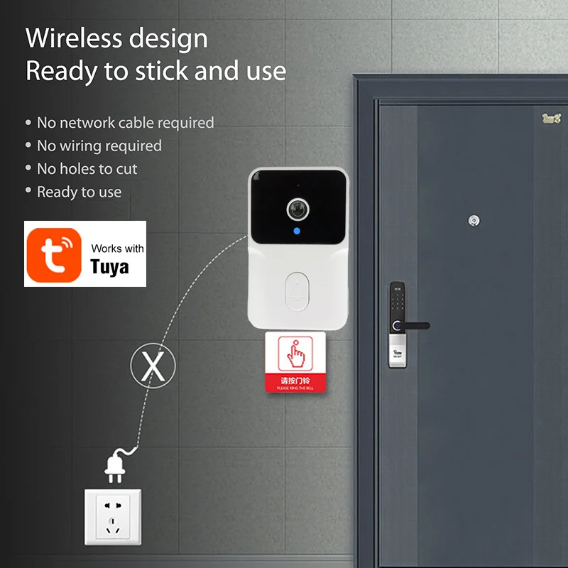 M8 WiFi Video Doorbell Wireless HD Camera PIR Motion Detection IR Alarm Security Smart Home Door Bell WiFi Intercom for Home