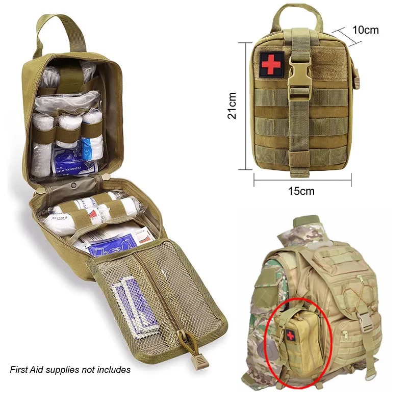 Portable Tactical First Aid Kit Medical Bag For Hiking Travel Home Emergency Treatment Case Survival Tools EDC Pouch