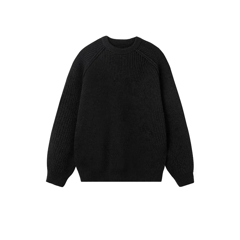 Suéteres de marca TFETTERS tendencia 2025 para hombre Otoño Invierno Color sólido empalme suelto cuello redondo jersey de gran tamaño nuevo hombre ropa de movimiento