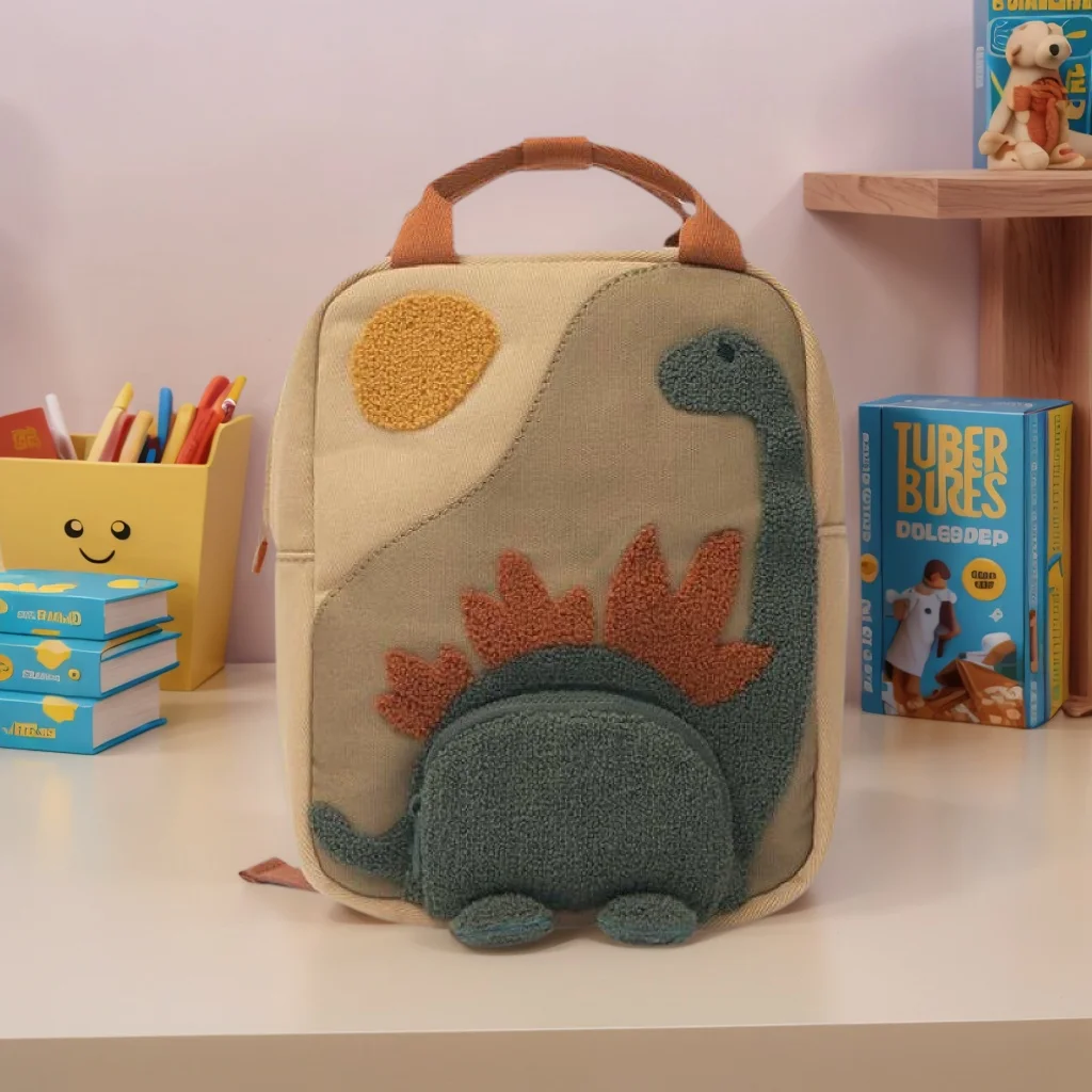Neue Dinosaurier Schultasche für Kinder Cartoon stereoskopische Tier Rucksäcke Jungen und Mädchen Leinwand Rucksack